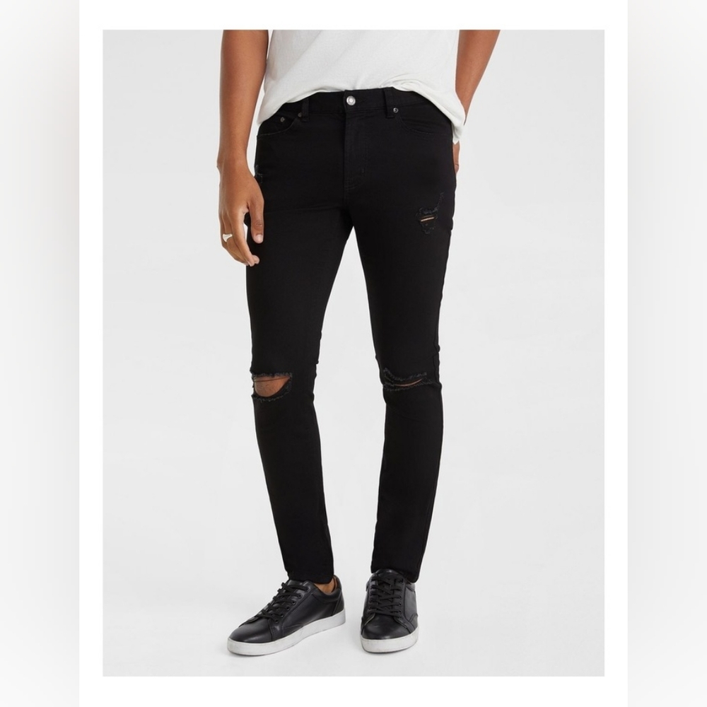 Mens American Eagle Black Distressed Jeans